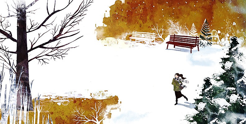 PSD 나무 계절 여자 백그라운드 겨울 벤치 일러스트 한명 사람 풍경 20대 성인 30대 걷기 설원 추위 눈 여자만 여자한명만 성인여자만 성인만 겨울배경 국내일러스트 자연요소 식물 1 의자 모션 날씨 눈_날씨 청년 장년 파일형식