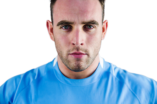 포토 JPG 해외이미지 백인 남자 스포츠 청소년 한명 서기 20대 파란색 운동복 럭비 힘 경쟁 결심 집중 준비 흰배경 근육질 럭비선수 심각 저지 플레이어 해외202105 해외포토 서양인 1 옷 컬러 백그라운드 컨셉 모션 근육 운동선수 사람 청년 구기 흰색 몸매 파일형식