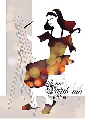 PSD 우먼라이프 라이프스타일 여자 의자 일러스트 미술 한명 사람 성인 라이프 붓 그리기 양동이 물통 이젤 그림 화구 여자만 여자한명만 성인여자만 성인만 국내일러스트 1 가구 모션 문화예술 생활 미술도구 파일형식