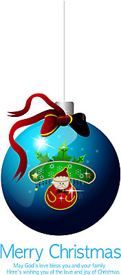 EPS 모양 리본 하늘색 크리스마스 일러스트 공 크리스마스용품 사람없음 장식 산타클로스 장식볼 오브젝트 그림 국내일러스트 기념일 파란색 용품 파일형식 벡터