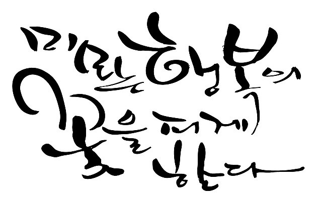 EPS 문자 손글씨 꽃 행복 감정 백그라운드 일러스트 캘리그라피 타이포그라피 글자캘리그라피 한글 사람없음 단어 미모 국내일러스트 식물 파일형식 벡터