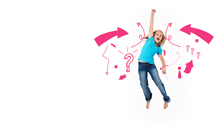 포토 JPG 해외이미지 백인 여자 행복 어린이 응원 표시 성공 화살 아이디어 한명 컴퓨터그래픽 디지털 점프 물음표 가리킴 낙서 질문 방향 불안 흰배경 흥분 의심 감탄 구두점 필승 해외202105 해외포토 서양인 1 기호 감정 백그라운드 컨셉 모션 사람 손짓 그래픽 흰색 우승 구두상점 파일형식