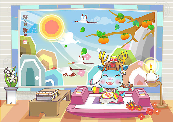 EPS 동물 캐릭터 한마리 꽃 동물캐릭터 일러스트 전통캐릭터 근하신년 새해 감 미소 웃음 사람없음 용띠 십이지신 용 전통의상 한복 신년캐릭터 병풍 용캐릭터 임진년 호롱불 청룡 국내일러스트 일러캐릭터 식물 1 한국전통 전통 과일 조명 표정 파일형식 벡터 사방신