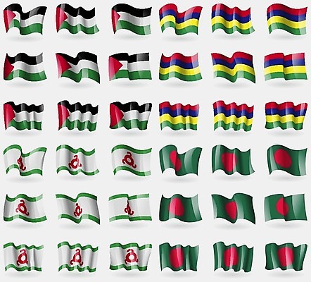 EPS 해외이미지 디자인 문화 상징 일러스트 세계 직물 심볼 지역 모리셔스 방글라데시 전국 팔레스타인 강조 국경 해외202004 해외202105 해외일러스트 중동 남아시아 파일형식 벡터