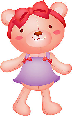 EPS 동물 척추동물 육지동물 리본 인형 일러스트 곰 포유류 사람없음 장난감 곰인형 오브젝트 봉제인형 국내일러스트 파일형식 벡터