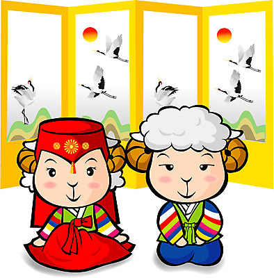 EPS 동물 척추동물 캐릭터 육지동물 명절 동물캐릭터 두마리 일러스트 포유류 전통캐릭터 새해 뿔 사람없음 설날 십이지신 운세 인사 양띠 양 절 전통의상 한복 신년캐릭터 병풍 양캐릭터 색동 색동저고리 색동옷 아얌 관모 설빔 일러캐릭터 한국전통 전통 옷 기념일 2 전통소품 예절 저고리 파일형식 벡터