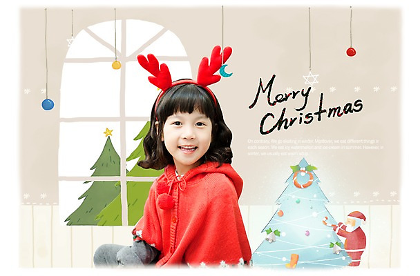 PSD 편집 편집이미지 계절 여자 어린이 크리스마스 겨울 창문 한명 미소 웃음 사람 동양인 소녀 크리스마스트리 한국인 머리띠 망토 여자만 여자한명만 어린이만 소녀만 소녀한명만 이미지편집 1 기념일 장신구 표정 인종 파일형식