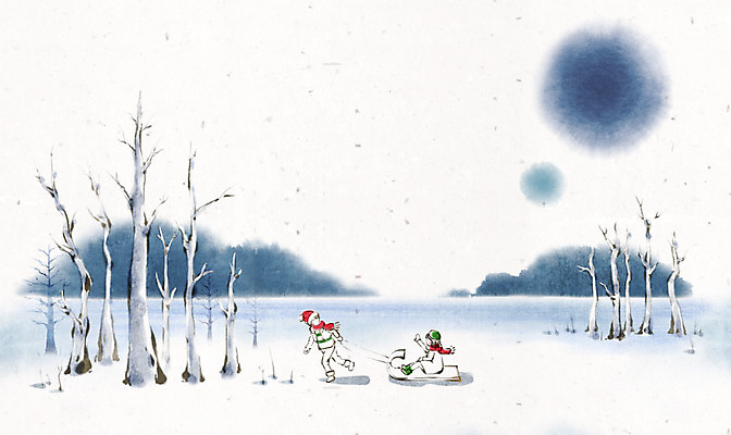 PSD 나무 커플 여자 남자 캘리배경 백그라운드 겨울 데이트 일러스트 캘리그라피 놀이 수묵화 사람 풍경 성인 두명 설원 눈 썰매 성인만 겨울배경 국내일러스트 자연요소 식물 계절 관계 날씨 눈_날씨 미술 파일형식