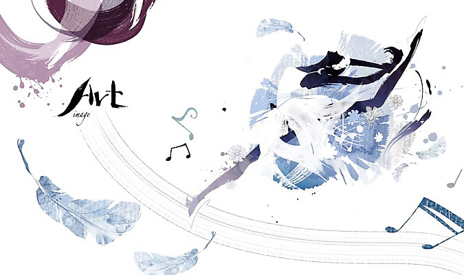 PSD 영어 여자 문화 예술 음표 일러스트 문화예술 한명 사람 성인 단어 화려 발레 깃털 그림 발레리나 ART 특별함 여자만 여자한명만 성인여자만 성인만 국내일러스트 문자 1 기호 음악 컨셉 춤 파일형식