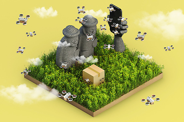 PSD 편집 편집이미지 백그라운드 모바일 들기 사람없음 스마트폰 제주도 3D 돌하르방 배송 디지털합성 유채 손모양 온라인쇼핑 주문 모바일쇼핑 택배상자 드론 핀테크 편집소스 모빌리티 편집3D 모양 꽃 교통수단 모션 한국 금융 핸드폰 스마트기기 쇼핑 상자 택배 온라인 파일형식 손_신체부위