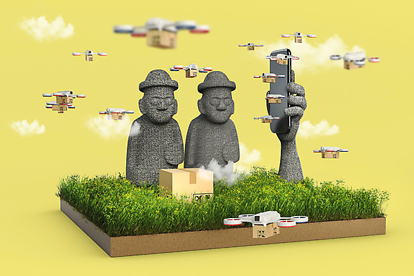 PSD 편집 편집이미지 백그라운드 모바일 들기 사람없음 스마트폰 제주도 3D 돌하르방 배송 디지털합성 유채 손모양 온라인쇼핑 주문 모바일쇼핑 택배상자 드론 핀테크 편집소스 모빌리티 편집3D 모양 꽃 교통수단 모션 한국 금융 핸드폰 스마트기기 쇼핑 상자 택배 온라인 파일형식 손_신체부위