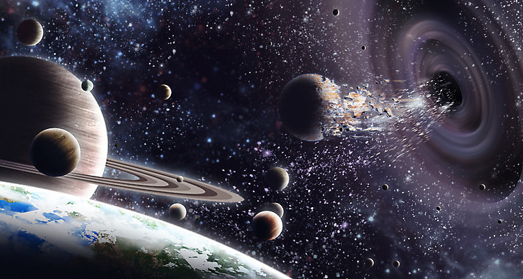 PSD 별 지구 과학 일러스트 사람없음 우주 행성 위험 공상 태양계 토성 은하 멸망 블랙홀 위기 SF 국내일러스트 자연요소 컨셉 파일형식