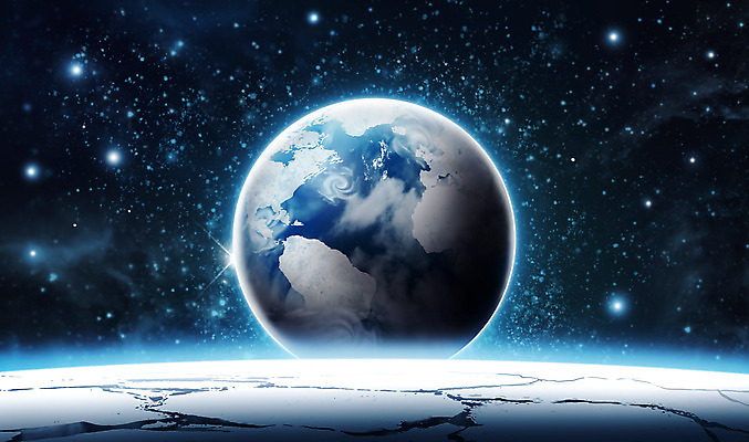 PSD 별 지구 과학 일러스트 사람없음 빛 우주 얼음 행성 추위 신비 공상 태양계 은하 기후변화 기후위기 SF 국내일러스트 자연요소 컨셉 날씨 변화 위기 파일형식