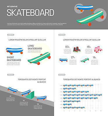 일러스트 그래프 종류 사람없음 인포그래픽 회색 스케이트보드 롤러블레이드 내리막 롤러스케이트화 국내일러스트 AI파일 컬러 취미 보드_스포츠 파일형식 벡터