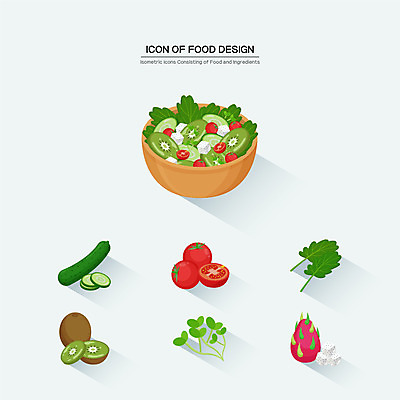 음식 일러스트 식재료 방울토마토 오이 키위 사람없음 샐러드 채식 샐러리 아이소메트릭 용과 새싹채소 국내일러스트 AI파일 토마토 채소 과일 파일형식 벡터