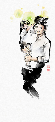 전신 PSD 모자 남자 어린이 일러스트 캘리그라피 안기 붓터치 웃음 들기 소년 상반신 성인 두명 잡기 어린이날 즐거움 번짐 위인 낙관 남자만 방정환 국내일러스트 잡화 기념일 감정 모션 표정 사람 파일형식 효과