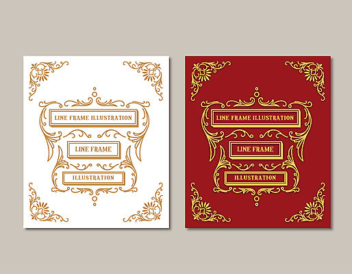 문양 선 백그라운드 라인일러스트 일러스트 프레임 사람없음 빨간색 흰색 테두리 고딕 국내일러스트 AI파일 컬러 파일형식 벡터