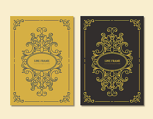 문양 선 백그라운드 라인일러스트 일러스트 프레임 사람없음 노란색 검은색 테두리 고딕 국내일러스트 AI파일 컬러 파일형식 벡터