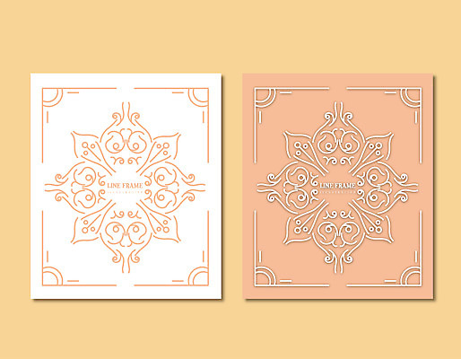 문양 선 백그라운드 라인일러스트 일러스트 프레임 사람없음 흰색 테두리 살구색 국내일러스트 AI파일 컬러 파일형식 벡터