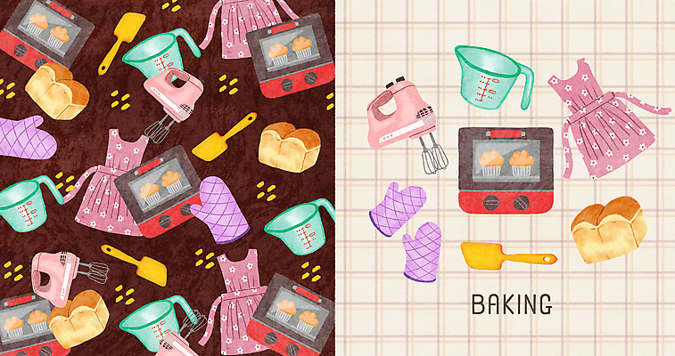PSD 패턴 일러스트 요리 사람없음 앞치마 패턴백그라운드 오븐 식빵 제빵 거품기 주걱 주방장갑 제빵도구 계량컵 쿠킹클래스 국내일러스트 빵 장갑 백그라운드 무늬 주방용품 컵 제과제빵 가전제품 계량 클래스 파일형식
