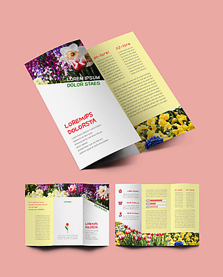 템플릿 표지디자인 표지 꽃 ZIP 내지 리플렛 3단접지 팜플렛 사람없음 노란색 정원 튤립 꽃축제 이미지템플릿 AI파일 식물 컬러 축제 파일형식 벡터