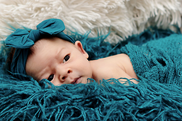 포토 JPG 해외이미지 백인 응시 여자 리본 엎드리기 한명 상반신 아기 신생아 담요 여자아기한명만 해외포토 서양인 1 시선 모션 사람 여자한명만 여자아기만 파일형식