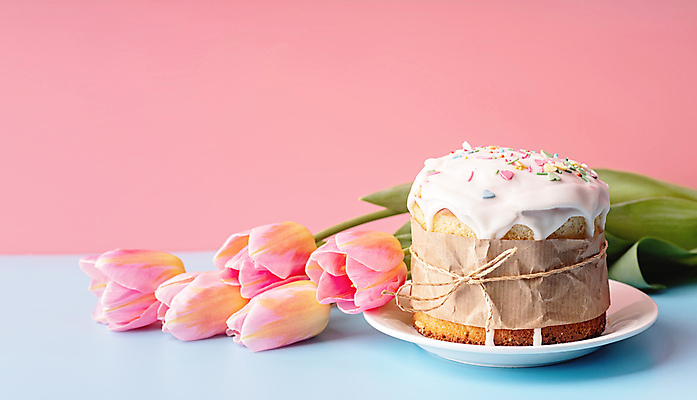 포토 JPG 해외이미지 실내 사람없음 케이크 튤립 분홍색배경 해외포토 꽃 분홍색 백그라운드 디저트 내부 파일형식