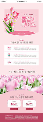 PSD 템플릿 ZIP 웹템플릿 꽃밭 사람없음 쇼핑 판매 튤립 배송 뉴스레터 연분홍색 할인쿠폰 이미지템플릿 꽃 분홍색 쿠폰 파일형식
