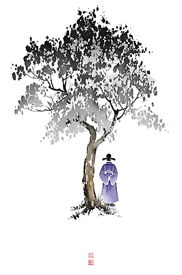 전신 PSD 나무 남자 생각 일러스트 캘리그라피 붓터치 휴식 나뭇잎 한명 서기 성인 동양화 뒷짐 번짐 사색 낙관 관복 신하 성인남자한명만 국내일러스트 식물 1 컨셉 잎 모션 미술 사람 남자한명만 성인남자만 파일형식 효과