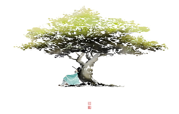 전신 PSD 나무 남자 중년 생각 일러스트 캘리그라피 붓터치 휴식 나뭇잎 한명 앉기 한복 동양화 번짐 사색 낙관 선비 중년남자한명만 국내일러스트 갓모자 식물 모자_잡화 1 한국전통 컨셉 잎 모션 전통소품 미술 사람 성인 전통의상 남자한명만 중년남자만 파일형식 효과