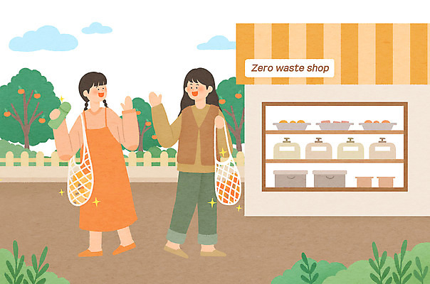 전신 PSD 구름 여자 일러스트 서기 들기 성인 두명 쇼핑 자연보호 상점 장바구니 친환경 손인사 텀블러 성인여자만 제로웨이스트 국내일러스트 자연요소 모션 자연 사람 컵 바구니 환경 그린캠페인 인사 보호 사회이슈 여자만 성인만 파일형식