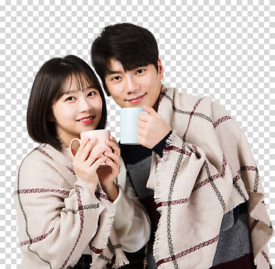 편집 편집이미지 커플 여자 남자 커피 데이트 실내 따뜻함 들기 누끼 상반신 20대 성인 두명 앞모습 다정 한국인 머그컵 담요 PNG 성인만 편집소스 음료 뷰포인트 컨셉 관계 모션 사람 동양인 청년 내부 컵 파일형식