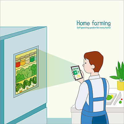 남자 채소 일러스트 미래 한명 들기 상반신 성인 스마트폰 주방 어플리케이션 스마트 냉장고 사물인터넷 성인남자한명만 스마트팜 홈파밍 자급자족라이프 국내일러스트 AI파일 1 라이프스타일 컨셉 모션 정보기술 사람 핸드폰 스마트기기 농장 농사 가전제품 남자한명만 성인남자만 파일형식 벡터