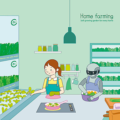 여자 채소 일러스트 미래 조명 선반 요리 한명 들기 상반신 성인 초록색 주방 뚜껑 프라이팬 수집 안드로이드 성인여자한명만 홈파밍 자급자족라이프 국내일러스트 AI파일 1 라이프스타일 컬러 가구 컨셉 모션 주방용품 사람 농사 로봇 여자한명만 성인여자만 파일형식 벡터