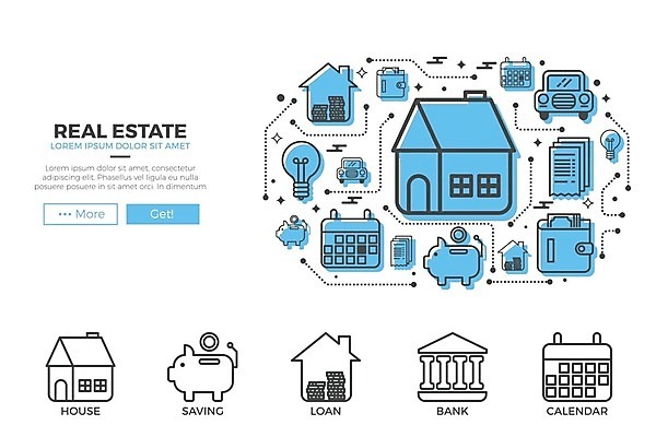 EPS 해외이미지 무료이미지 템플릿 디자인 배너 선 백그라운드 컨셉 일러스트 비즈니스 주택 그래픽 장식 파란색 세일 웹 재산 창고 윤곽 페이지 대출 렌탈 진짜 해외202105 해외일러스트 컬러 인터넷 건물 금융 파일형식 벡터 무료콘텐츠