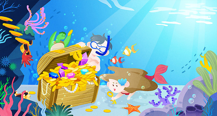 전신 여자 남자 어린이 일러스트 열쇠 어류 들기 소녀 소년 상반신 두명 바닷속 해저 산호 거북이 어린이상상 보물상자 인어공주 인어 잠수경 상상랜드 상상력 해저여행 해저탐험 어린이만 동심 국내일러스트 AI파일 여행 파충류 모션 상상 동화 사람 수중 수중동물 탐험 자포동물 물안경 공주님 파일형식 벡터