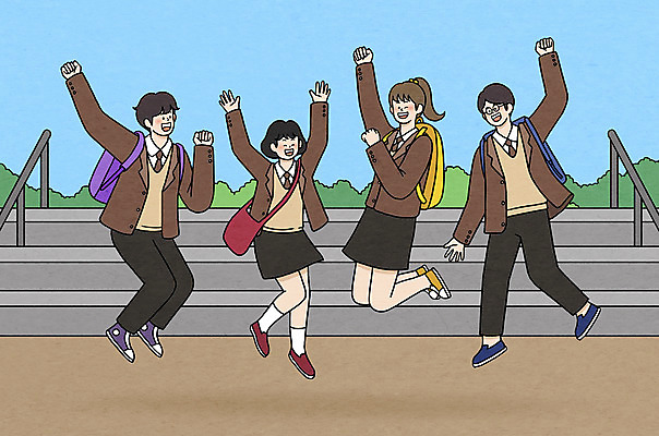 전신 PSD 학생 여자 남자 교복 일러스트 청소년 책가방 함께함 여러명 친구 스쿨라이프 손들기 계단 십대라이프스타일 점프 우정 기쁨 만세 즐거움 십대만 중고등학생 국내일러스트 라이프스타일 옷 감정 다수 컨셉 가방 학교 관계 모션 중학생 고등학생 사람 파일형식