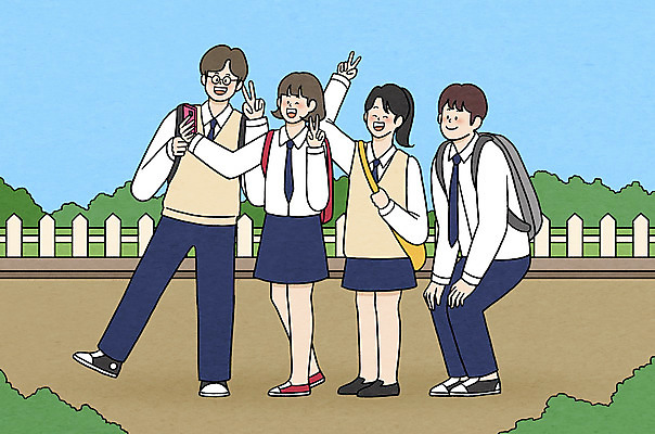 전신 PSD 학생 여자 남자 교복 일러스트 청소년 책가방 함께함 들기 여러명 친구 스마트폰 울타리 스쿨라이프 십대라이프스타일 우정 셀프카메라 즐거움 브이 풀숲 십대만 무릎구부리기 중고등학생 국내일러스트 라이프스타일 옷 감정 포즈 다수 컨셉 가방 학교 관계 모션 중학생 고등학생 사람 손짓 핸드폰 스마트기기 담장 사진촬영 숲 파일형식