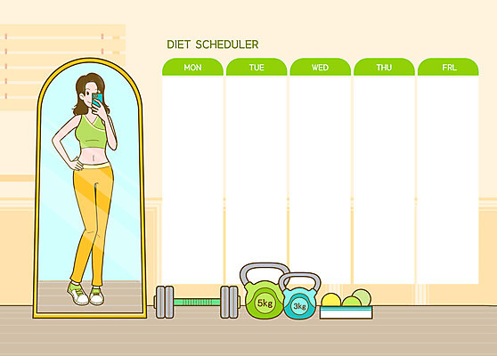전신 PSD 여자 허리손 다이어트 일러스트 실내 한명 서기 성인 연두색 스마트폰 운동복 아령 계획표 스케줄러 전신거울 케틀벨 성인여자한명만 홈트레이닝 거울샷 국내일러스트 1 옷 포즈 모션 건강 사람 내부 초록색 핸드폰 스마트기기 운동 거울 계획 셀프카메라 여자한명만 성인여자만 파일형식