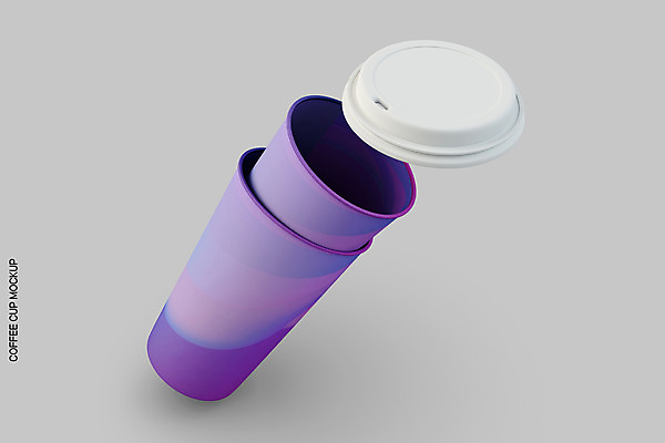 PSD 편집 편집이미지 사람없음 3D 보라색 커피잔 디지털합성 컵뚜껑 테이크아웃컵 목업 편집소스 편집3D 커피 컬러 잔 컵 뚜껑 파일형식