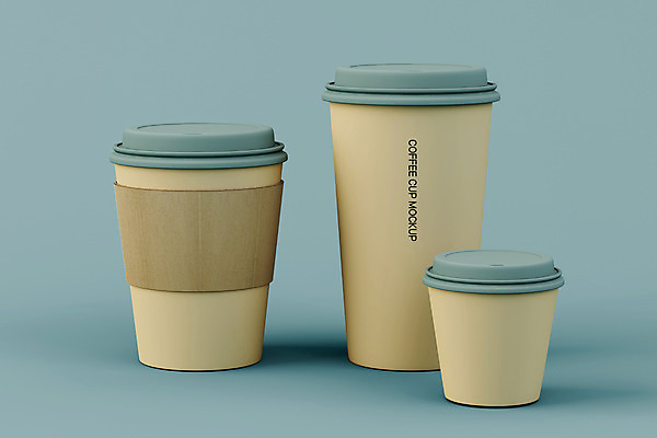 PSD 편집 편집이미지 사람없음 3D 커피잔 디지털합성 베이지색 컵뚜껑 컵홀더 테이크아웃컵 목업 편집소스 편집3D 커피 컬러 잔 컵 뚜껑 홀더 파일형식