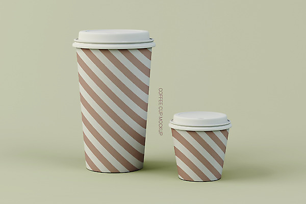 PSD 편집 편집이미지 사람없음 갈색 3D 줄무늬 커피잔 디지털합성 컵뚜껑 테이크아웃컵 목업 편집소스 편집3D 커피 컬러 무늬 잔 컵 뚜껑 파일형식
