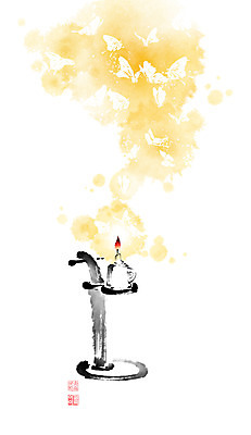 PSD 나비 일러스트 캘리그라피 붓터치 사람없음 동양화 번짐 낙관 호롱불 등잔 등잔대 등잔불 호롱등잔대 국내일러스트 곤충 불 조명 미술 파일형식 효과