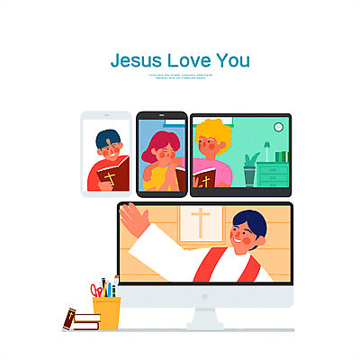 PSD 여자 남자 일러스트 들기 여러명 상반신 성인 스마트폰 태블릿 필기구 모니터 성경 목사 연필꽂이 다인종 성인만 온라인예배 국내일러스트 다수 종교용품 모션 문구용품 사람 인종 전자제품 핸드폰 스마트기기 컴퓨터 성직자 예배 파일형식 언택트