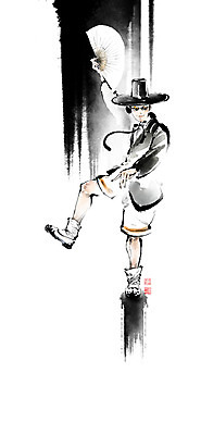 전신 PSD 패션 남자 일러스트 캘리그라피 붓터치 한명 들기 정장 성인 선글라스 춤 한복 동양화 퓨전 디스코 번짐 낙관 접부채 인물화 성인남자한명만 국내일러스트 갓모자 모자_잡화 1 한국전통 옷 안경 음악 모션 문화예술 전통소품 미술 사람 전통의상 그림 전통부채 남자한명만 성인남자만 파일형식 효과