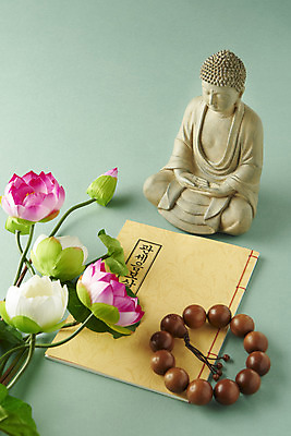 포토 JPG 스튜디오촬영 전통 불교 실내 연꽃 사람없음 부처님오신날 불상 불교용품 오브젝트 부처 염주 불경 민트색배경 국내포토 기념일 꽃 종교 백그라운드 종교용품 내부 민트색 파일형식