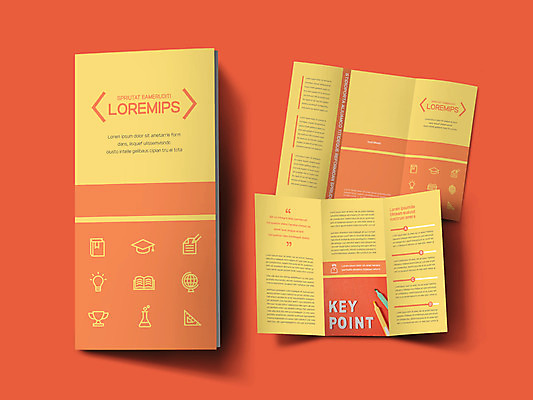 템플릿 표지디자인 교육 표지 ZIP 내지 리플렛 3단접지 팜플렛 사람없음 주황색 형광펜 이미지템플릿 AI파일 컬러 펜 파일형식 벡터