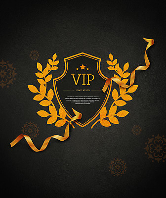 PSD 편집이미지 리본 사람없음 검은색 금색 고급 초대장 VIP 월계수 이미지편집 컬러 컨셉 카드_감사 파일형식