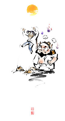 전신 PSD 남자 허리손 일러스트 캘리그라피 붓터치 전래동화 들기 성인 두명 분노 보름달 돈자루 도둑 동양화 도깨비 번짐 낙관 도깨비캐릭터 민담 체포 성인남자만 도깨비불 국내일러스트 일러캐릭터 캐릭터 감정 포즈 돈 모션 동화 미술 사람 달 범죄인 남자만 성인만 파일형식 효과