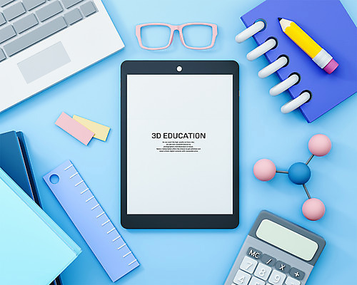 PSD 편집 편집이미지 교육 안경 하늘색 프레임 자 사람없음 책 노트북 태블릿 연필 3D 공책 계산기 디지털합성 포스트잇 분자구조 에듀 에듀케이션 편집소스 편집3D 잡화 문구용품 학용품 파란색 전자제품 스마트기기 필기구 장비 메모지 파일형식